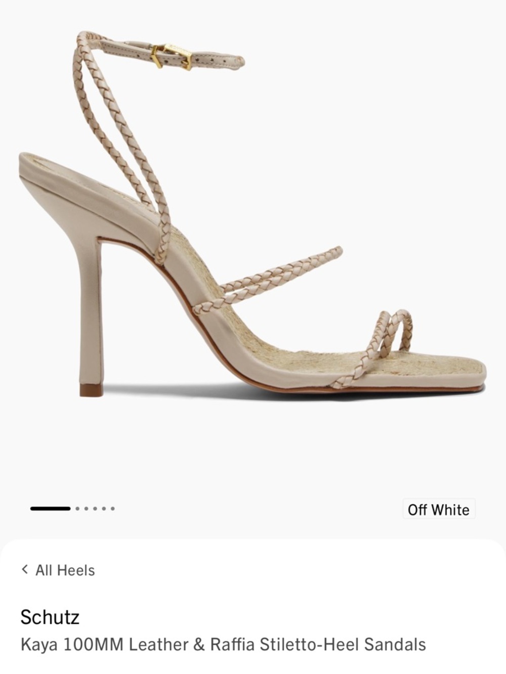 SCHUTZ Off-White Braided Strap Stiletto Sandals
